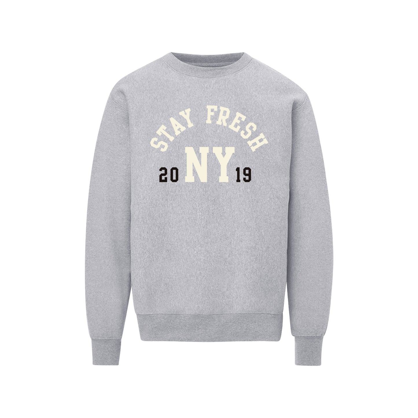 Flocked STAY FRESH NY Crew Neck Sweatshirt