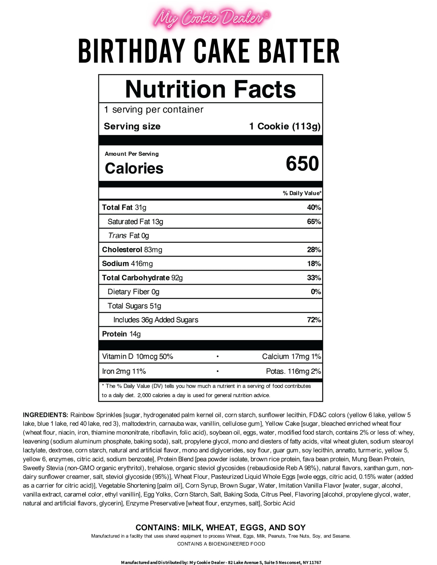 Birthday Cake Batter Protein Cookie