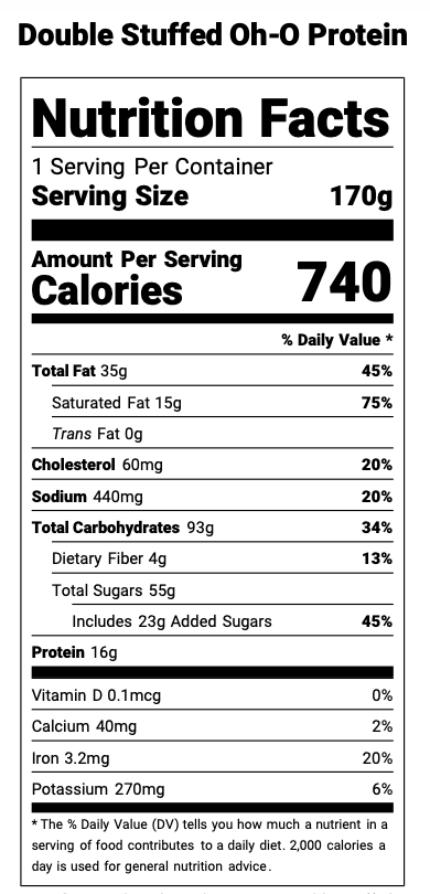 Double Stuffed Oh-O Protein